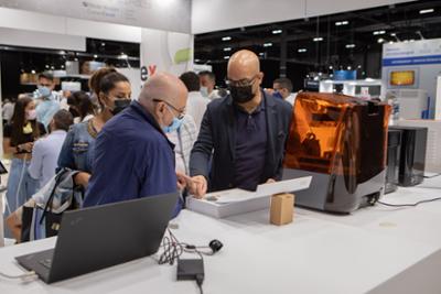 man showing his products