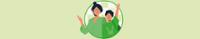 Ilustración de una madre con su hijo dentro de un círculo.