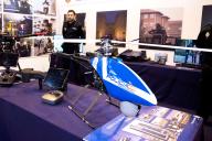 Helicóptero de seguridad en la feria Sicur