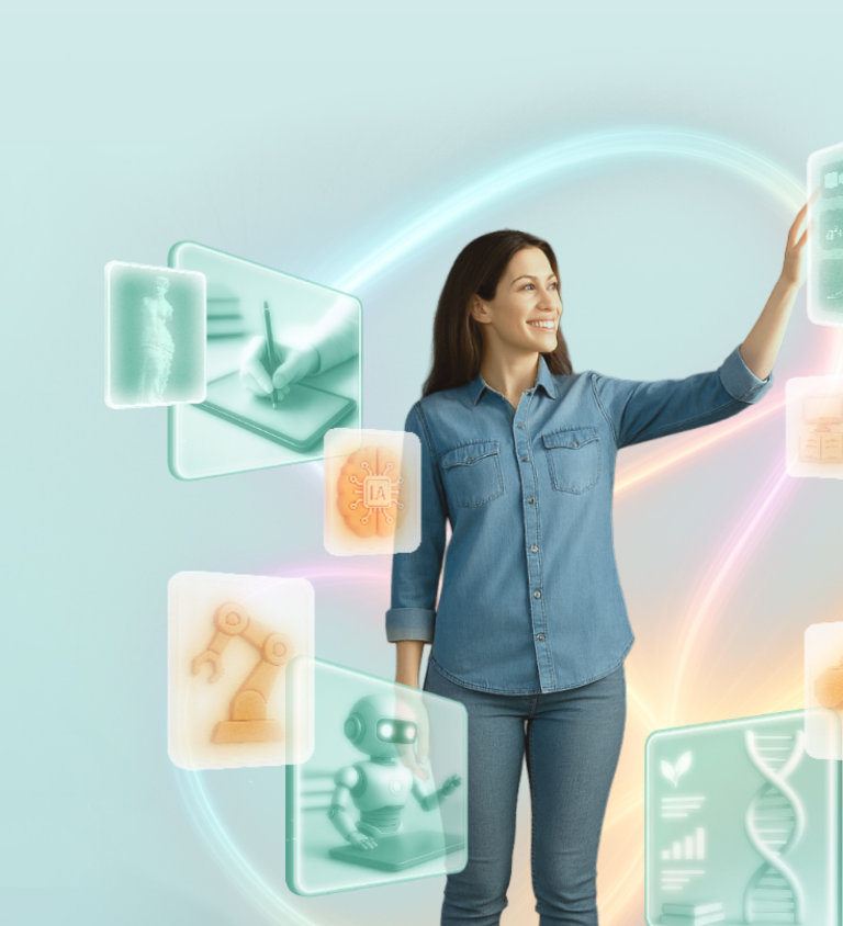 Ilustración de maestra explicando matemáticas