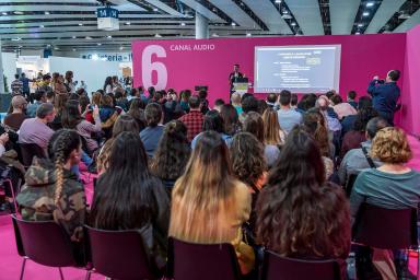 Vista del momento de presentación de una experiencia docente durante la pasada edición de SIMO EDUCACION