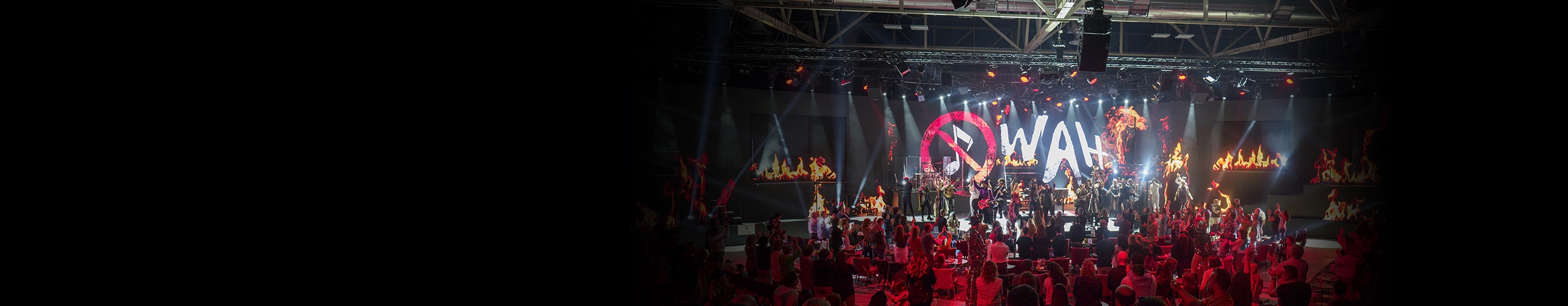 WAH stage with artists and the audience watching it